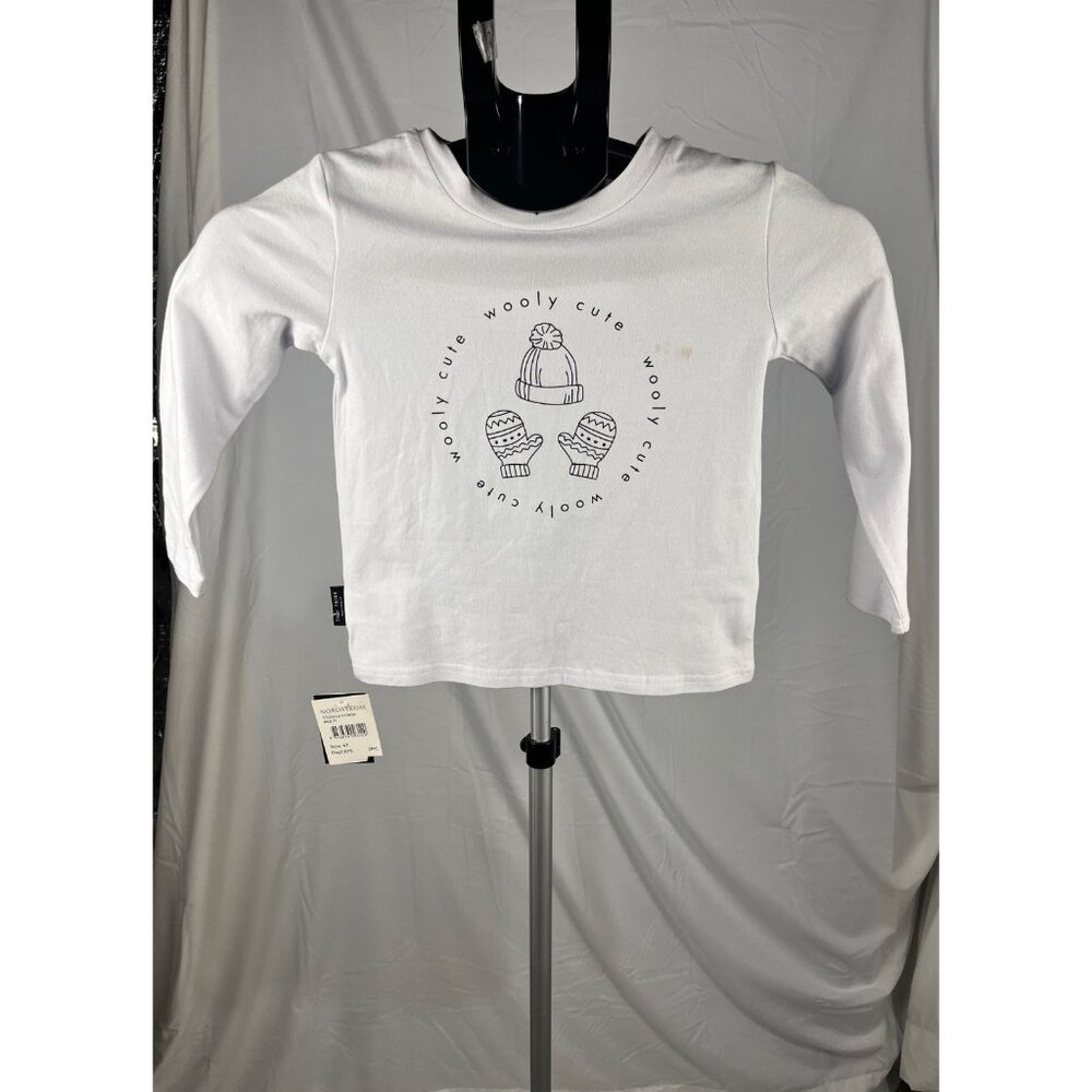 Tiny Tribe Kids White Longβ Sleeve T-Shirt Size 4T Boys Girls Casual Top